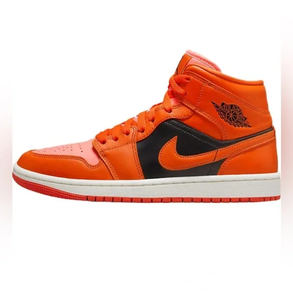 Air Jordan 1 Mid SE Shoes Rush Orange Crimson Bliss, new in box